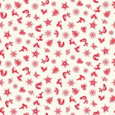 Scandi Icons 2 Red - Cotton - LAST FAT QUARTER 50 CM X 55 CM