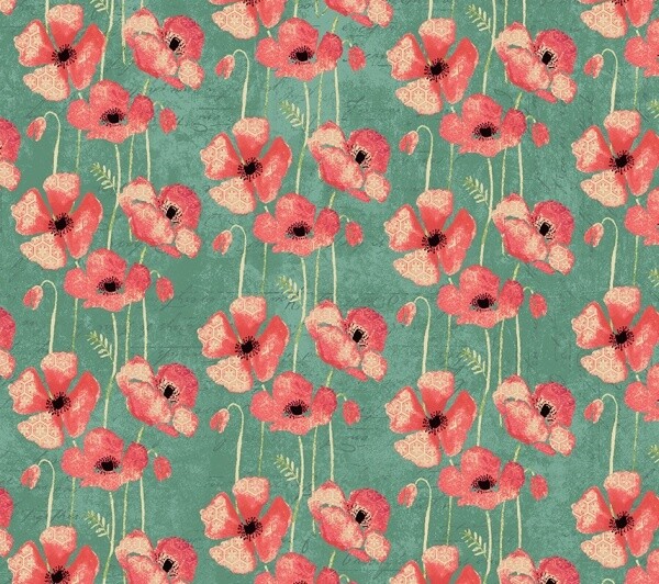 Poppy Blue - Cotton - By Metre