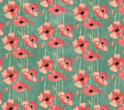 Poppy Blue - Cotton - From Fat Quarter