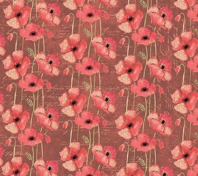 Poppy Red - Cotton - From Fat Quarter