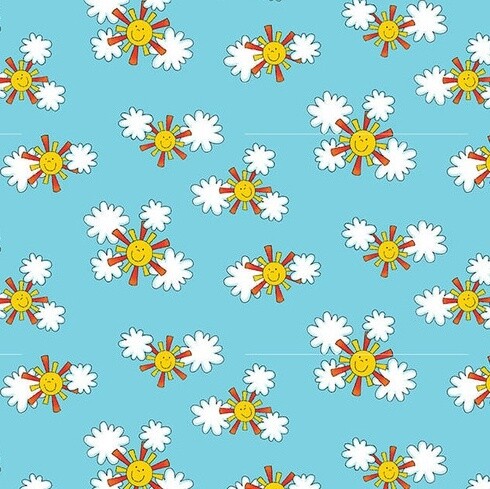 Sun &amp; Clouds - Cotton - By Metre