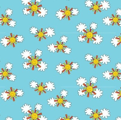 Sun &amp; Clouds - Cotton - By Metre
