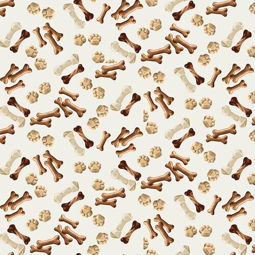 Dog Bones - Cotton - REMNANT 75 CM X 110 CM