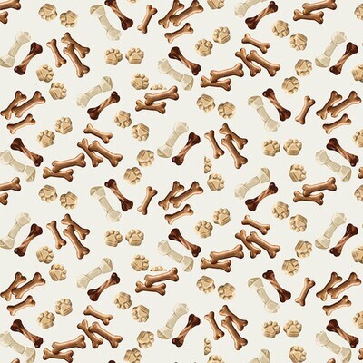 Dog Bones - Cotton - REMNANT 75 CM X 110 CM