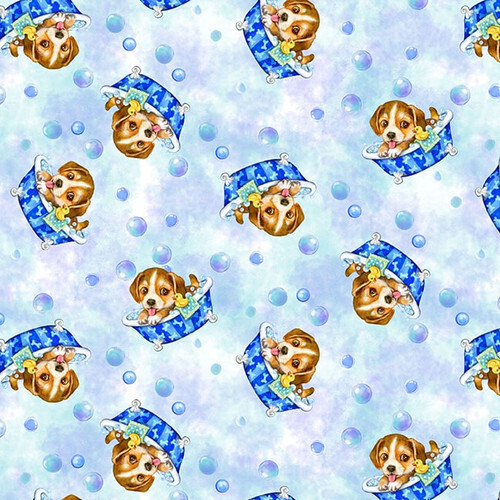 Puppies All Over - Cotton - By Metre
