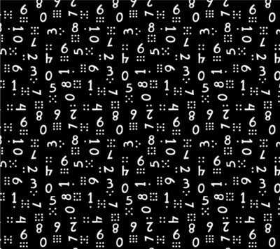 Numbers White on Black - Cotton - From Fat Quarter