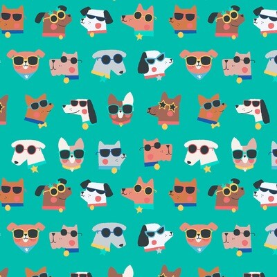 Dogs Heads - Cotton - From Fat Quarter