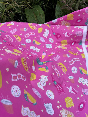 Route 66 Pink - Cotton - From 0.5 Metre