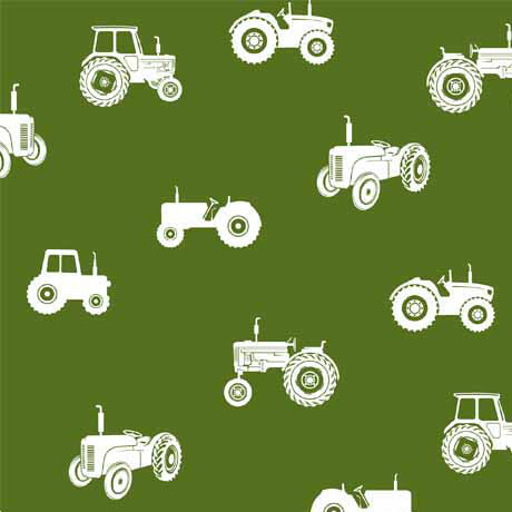Tractors Green - Cotton - From Fat Quarter