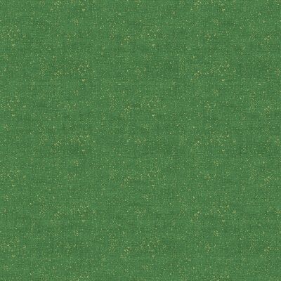 METALLIC Green Linen Texture - Cotton - From Fat Quarter