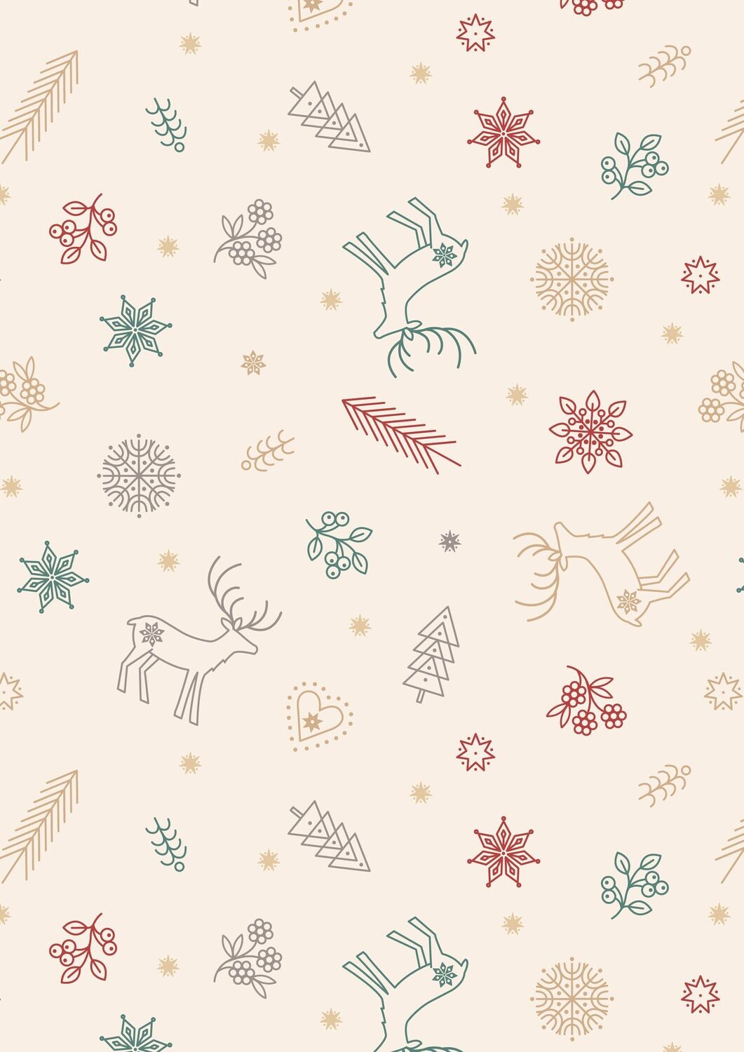 Arctic Forest Cream - Cotton - By Metre