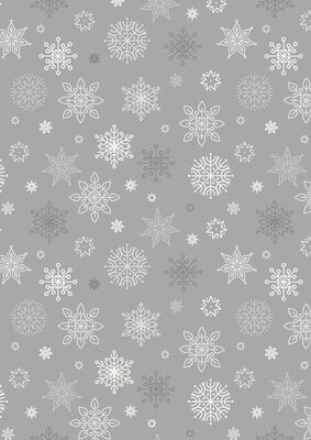 Scandi Snowflakes Grey - Cotton - REMNANT 210 CM X 110 CM