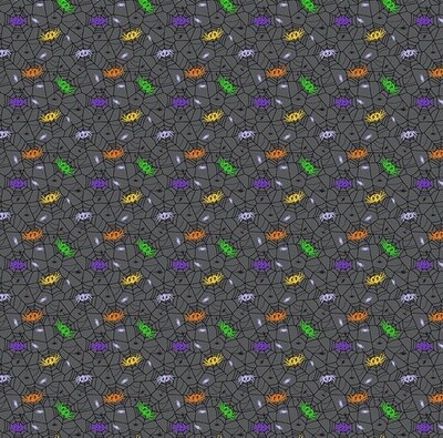 Halloween Spiders Webs - Cotton - From Fat Quarter