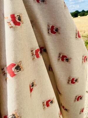 French Bulldogs Christmas - Cotton Linen Look Canvas - BY METRE