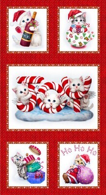 Christmas Cats - Cotton - Panel