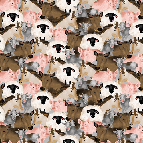 Farm Animals - Cotton - By Metre