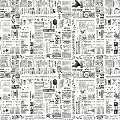 Chicken Newsprint - Cotton - From Fat Quarter