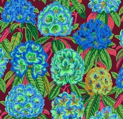 KAFFE FASSETT - Rhododendrons Green by Philip Jacobs - Cotton - END BOLT 100 CM X 110 CM