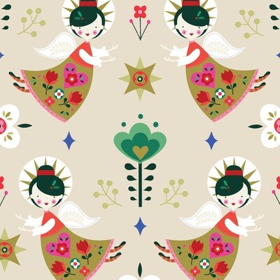 Angels Cream Christmas - Cotton - From Fat Quarter