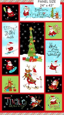 Jingle Santa - Cotton - Panel