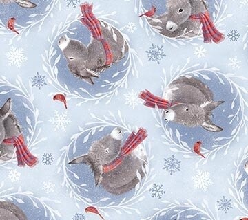 Christmas Donkey Wreaths- Flannel - From 0.5 Metre