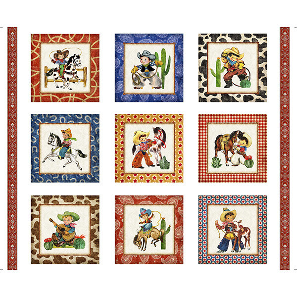 Cowboy Blocks - Cotton - Panel