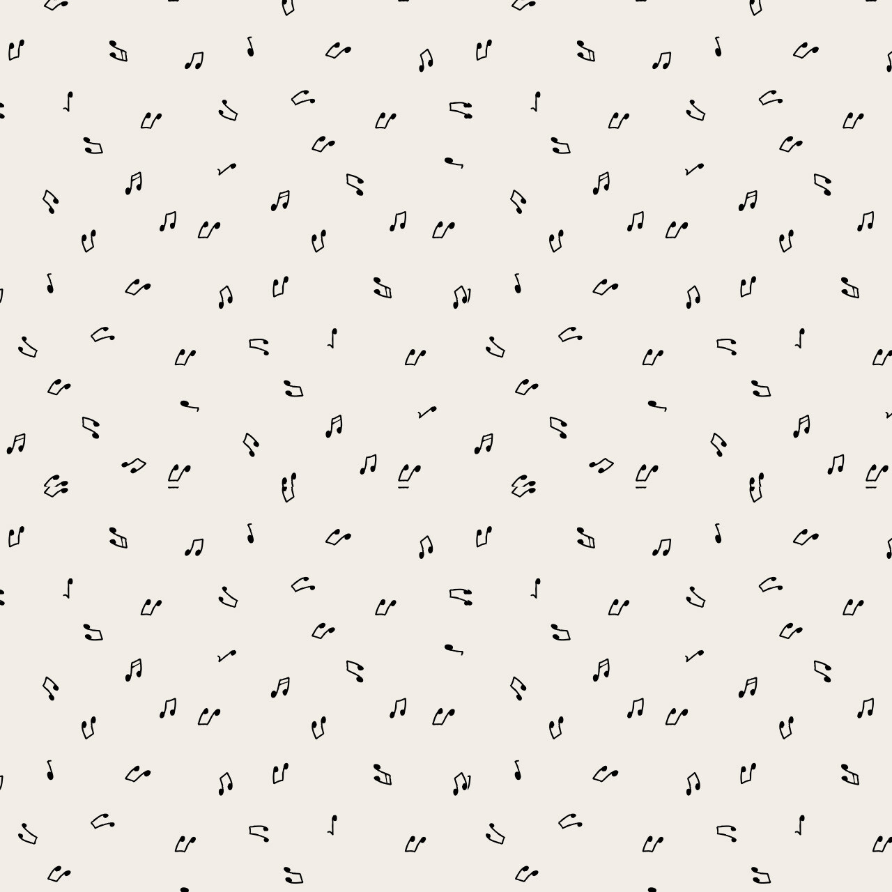 Music Notes Cream - Cotton - 1 METRE 100 CM X 110 CM