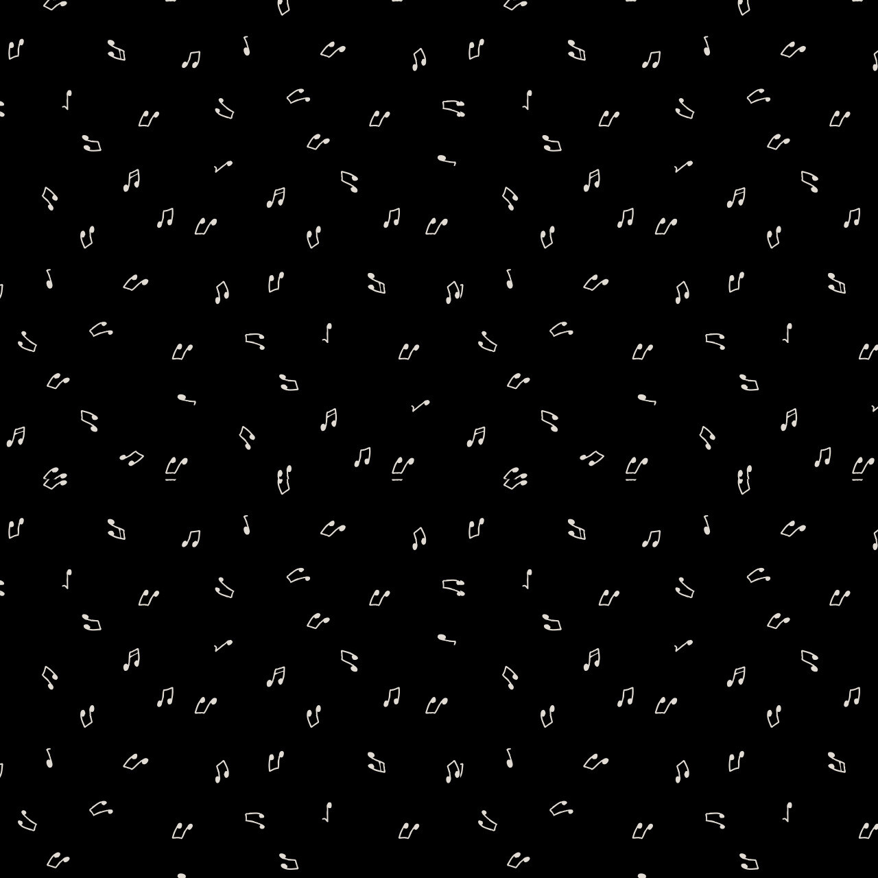 Music Notes Black - Cotton - 1 METRE 100 CM X 110 CM