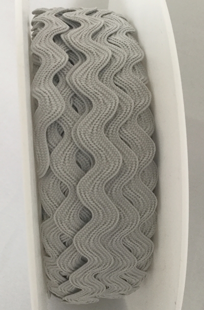 Light Grey - Ric Rac - 10 mm - By Metre