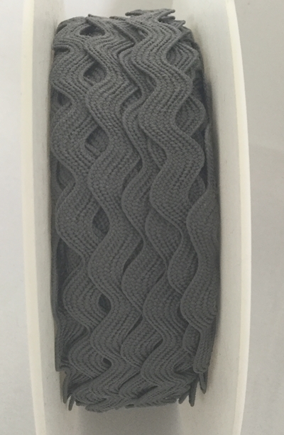 Dark Grey - Ric Rac - 10 mm - By Metre