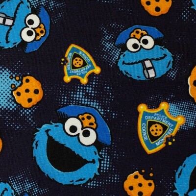 SESAME STREET "Cookie Monster" - Jersey Fabric - Oeko-Tex Standard 100 - From 0.5 Metre