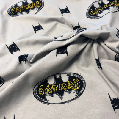 Batman Grey - Jersey Fabric - Oeko-Tex Standard 100 - END BOLT 120 cm x 150 cm