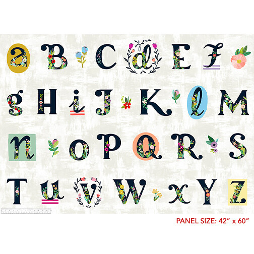 ABC Floral - Cotton - EXTRA LARGE 150 CM Panel