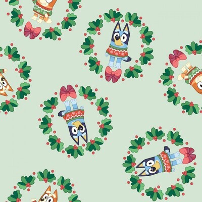 BLUEY - PREORDER JUNE 2024 - Bluey Wreaths - Cotton - By Metre
