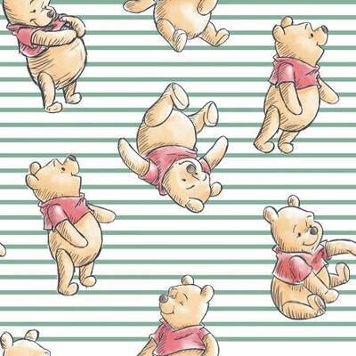 WINNIE THE POOH - PREORDER JUNE 2024 - Winnie the Pooh Stripes - Cotton - By Metre