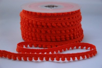 &quot;Orange Mini 5mm Pom Pom&quot; By Metre Pom Pom Ribbon Trim