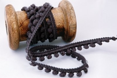 &quot;Dark Grey Mini 5mm Pom Pom&quot; By Metre Pom Pom Ribbon Trim