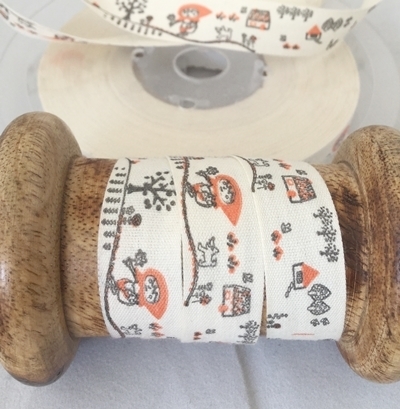 Red Riding Hood Linen Fabric Tape Ribbon - By Metre
