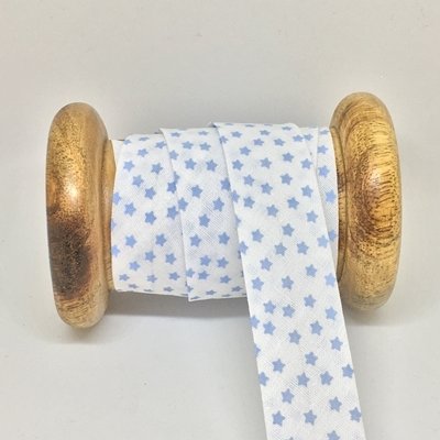 Stars Blue Small - Bias Binding 18 mm - By Metre