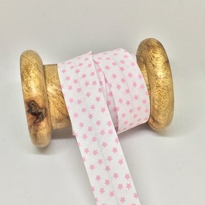 Stars Pink Small - Bias Binding 18 mm - By Metre