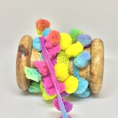 Multicolored - 15 mm Pom Pom Trim - By Metre