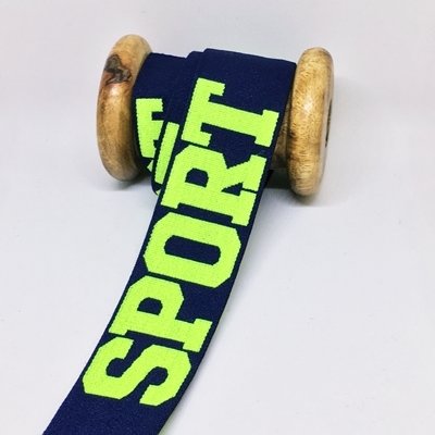 &quot;Sport&quot; Elastic - Black - 3 cm Wide - By Metre