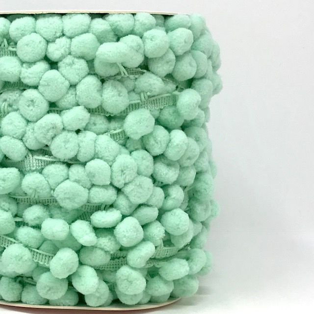 &quot;Mint 191&quot;  Medium 10 mm Pom Pom Ribbon - By Metre