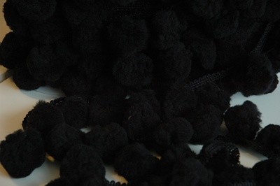 &quot;GIANT Black 40 mm Pom Pom Trim&quot; by Metre