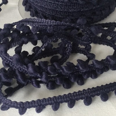 Navy Blue Mini 5mm Pom Pom - By Metre Pom Pom Ribbon Trim