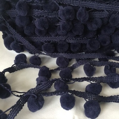 Navy LARGE 15mm Pom Pom Trim -  by Metre