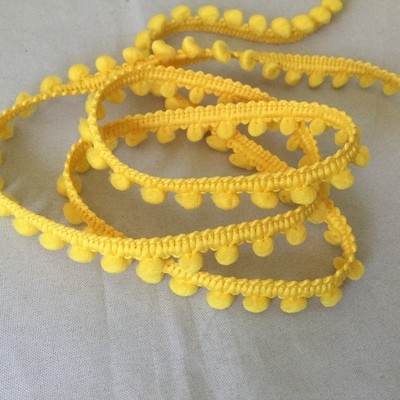 Yellow Mini 5mm Pom Pom&quot; - By Metre Pom Pom Ribbon Trim