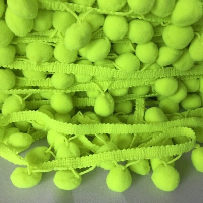 Fluorescent Green LARGE 15mm Pom Pom Trim -  by Metre