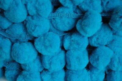&quot;GIANT Teal Blue 40 mm Pom Pom Trim&quot; by Metre