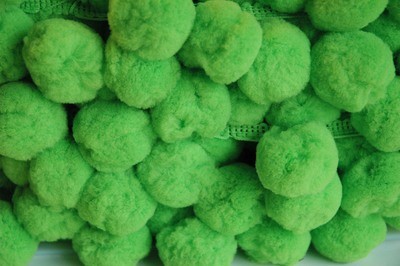 &quot;GIANT Lime Green 40 mm Pom Pom Trim&quot; by Metre